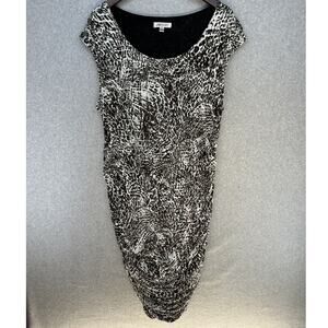 Jennifer Lopez Womens Dress JLo Plus Chaotic Pythonic Ruched Outside Zipper 1X